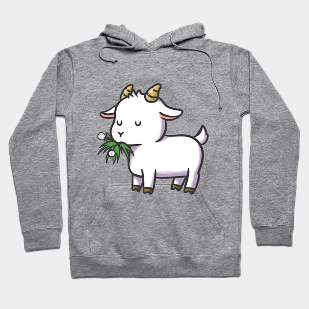 The Grazing Goat Hoodie by StripedCactusArt